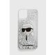 Karl Lagerfeld KLHCP14MLNKHCH Apple iPhone 14 Plus / 15 Plus silver hardcase Glitter Karl Head