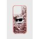Karl Lagerfeld KLHCP14LLNCHCP Apple iPhone 14 Pro pink hardcase Glitter Choupette Head