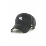 Kapa 47brand Mlb New York Yankees boja: crna, s aplikacijom - crna. Kapa sa šiltom u stilu baseball iz kolekcije 47brand. Model izrađen od tkanine s aplikacijom.