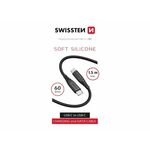 SWISSTEN kabel USB-C/USB-C, SOFT SILICONE, 3A, 60W, 1.5m, crni