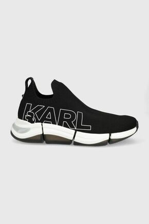 Cipele Karl Lagerfeld Quadro boja: crna - crna. Cipele iz kolekcije Karl Lagerfeld. Model izrađen od tekstila.