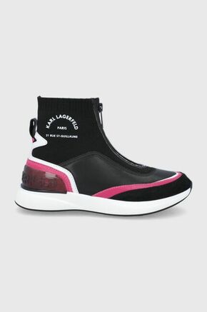 Cipele Karl Lagerfeld Finesse boja: crna - crna. Cipele iz kolekcije Karl Lagerfeld. Model izrađen od kombinacije prirodne kože