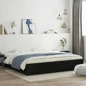 Okvir za krevet s ladicama crni 200x200 cm konstruirano drvo