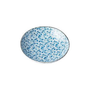 Plavo-bijeli keramički duboki tanjur MIJ Daisy