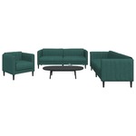 vidaXL 3-dijelni set sofa tamnozeleni od tkanine