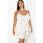 Trendyol Curve Pink Starfish Patterned Strap Knitted Pajama Set bijela