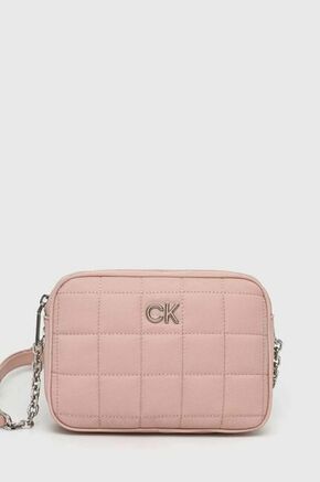 Torba Calvin Klein boja: ružičasta - roza. Mala torba iz kolekcije Calvin Klein. na kopčanje model izrađen od tekstilnog materijala. Izuzetno izdržljiv materijal.