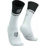 Compressport Mid Compression Socks V2.0 White/Black T1 Čarape za trčanje