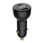 LDNIO C101 auto punjač, USB + USB-C, 100 W + USB-C na USB-C kabel (crni)