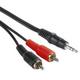 Hama Audio Cable, 3.5 mm jack plug - 2 RCA plugs, 5 m 00030456