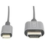 USB Type-C adapter kabel, Type-C na HDMI A M/M, 2.0m, 4K/60Hz, 18GB, CE, crni, zlatni Digitus USB kabel USB-C® utikač, HDMI A utikač 2 m crna DB-300330-020-S