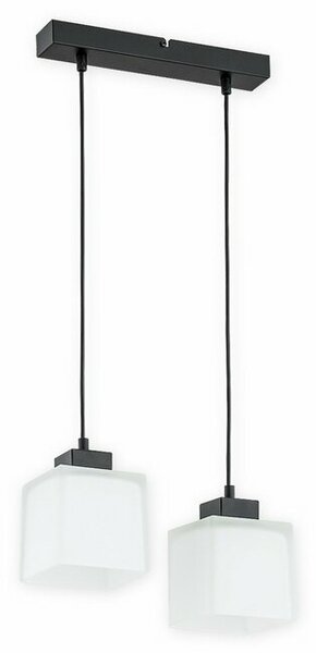 LEMIR O2972 W2 CZA + BIA | Teru-LE Lemir visilice svjetiljka s mogućnošću skraćivanja kabla 2x E27 crno mat
