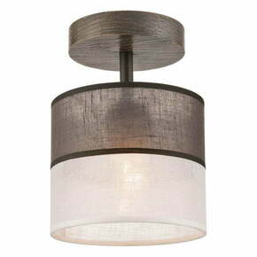 Siva stropna svjetiljka s tekstilnim sjenilom ø 16 cm Andrea – LAMKUR