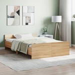 Okvir kreveta s uzglavljem i podnožjem boja hrasta 120x200 cm