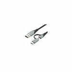 Vention USB-A / 2-in-1 Micro USB-B -> USB-C kabel, 1m, sivi