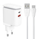 LDNIO A2423C Wall Charger USB-A, USB-C + microUSB cable