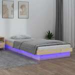 LED okvir kreveta 90 x 190 cm mali od masivnog drva