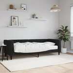 Dnevni krevet s madracem crni 80 x 200 cm baršunasti
