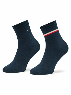 Set od 2 para ženskih visokih čarapa Tommy Hilfiger 701223809 Navy 003