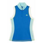 Ženski teniski polo majica Lacoste Tennis Sleeveless Zip Neck Polo Shirt - blue/light green/white
