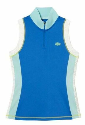 Ženski teniski polo majica Lacoste Tennis Sleeveless Zip Neck Polo Shirt - blue/light green/white