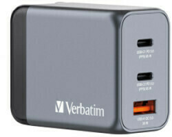 Verbatim GNC-65 GaN Charger 65W 2xUSB-C/1xUSB-A; Brand: VERBATIM; Model: ; PartNo: 0023942322016; V032201 - Verbatim’s 65W GaN Wall Charger combines two USB- C PD 65W ports and one USB- A QC 3.0 port in a sleek