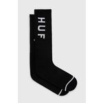 Čarape HUF za muškarce, boja: crna - crna. Visoke čarape iz kolekcije HUF. Model izrađen od elastičnog materijala.