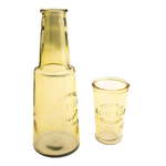 Žuti stakleni dekanter sa čašom 800 ml