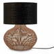 Crna/u prirodnoj boji stolna lampa s tekstilnim sjenilom (visina 48 cm) Kalahari – Good&amp;Mojo