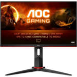 AOC Q24G2A/BK monitor, IPS, 23.8"/24", 16:9, 2560x1440, 165Hz, pivot, HDMI, Display port