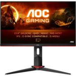 AOC Q24G2A/BK monitor, IPS, 23.8"/24", 16:9, 2560x1440, 165Hz, pivot, HDMI, Display port, VGA (D-Sub)