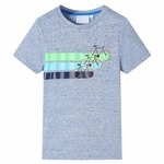 vidaXL Dječja majica s kratkim rukavima plava prošarana 104