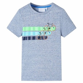 VidaXL Dječja majica s kratkim rukavima plava prošarana 104