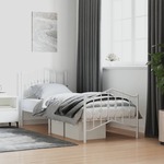 Metalni okvir kreveta s uzglavljem i podnožjem bijeli 90x190 cm