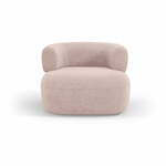 Svijetlo ružičasta fotelja od bouclé tkanine Jenny – Micadoni Home