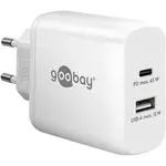 Goobay USB-C™ PD Dual-Schnellladegerät (45 W) weiß