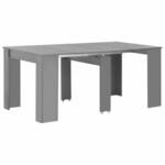 vidaXL Produživi blagovaonski stol visoki sjaj sivi 175 x 90 x 75 cm