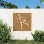 Vrtni zidni ukras 55 x 55 cm čelik COR-TEN s uzorkom balerine