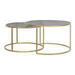 Stakleni okrugli stolići u kompletu od 2 komada zlatne boje ø 75 cm Duarte - Light &amp; Living