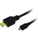 LogiLink HDMI priključni kabel HDMI A utikač, HDMI Micro D utikač 1.50 m crna CH0031 HDMI kabel