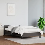 Okvir za krevet s uzglavljem sivi 90x190 cm od umjetne kože