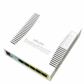 MikroTik 5-port GbE smart switch 1x SFP cage with PoE out on 4 ports
