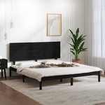 Okvir za krevet od masivnog drva crni 180 x 200 cm 6FT bračni