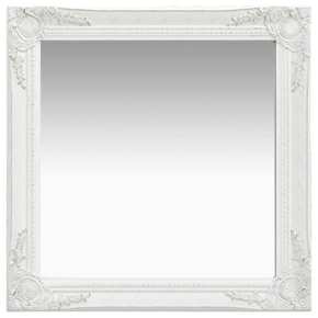 Zidno ogledalo u baroknom stilu 60 x 60 cm bijelo