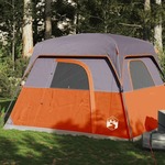 vidaXL Šator s kabinom za kampiranje za 4 osobe sivo-narančasti