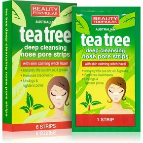 Beauty Formulas Tea Tree flaster za čišćenje začepljenih pora na nosu 6 kom