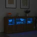 vidaXL Komoda s LED svjetlima smeđa boja hrasta 142,5x37x67 cm