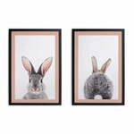 Set od 2 slike s crnim okviima Madre Selva Rabbit, 30 x 40 cm