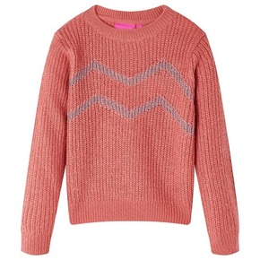 VidaXL Dječji džemper pleteni srednje ružičasti 140
