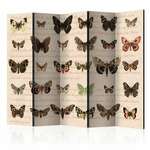 Paravan u 5 dijelova - Retro Style: Butterflies II [Room Dividers] 225x172